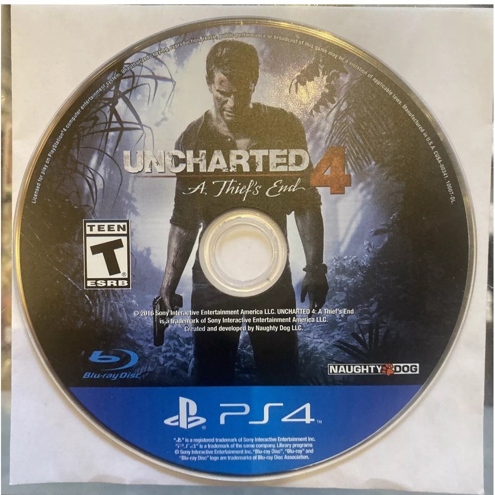 Uncharted 4: A Thief's End PS4 PlayStation‎ 4 Game • Disc Only